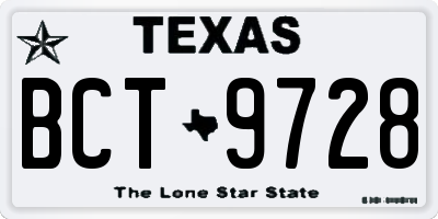 TX license plate BCT9728