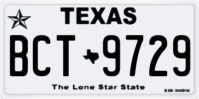TX license plate BCT9729