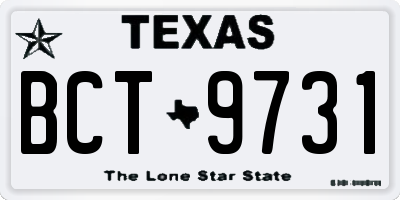 TX license plate BCT9731