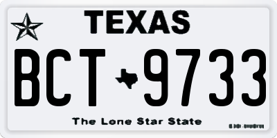 TX license plate BCT9733
