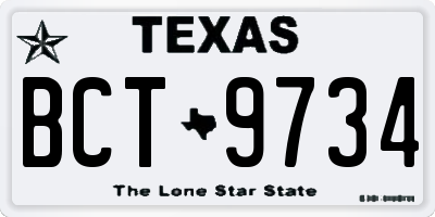TX license plate BCT9734