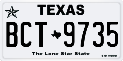 TX license plate BCT9735