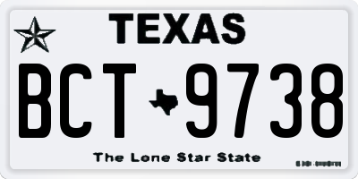 TX license plate BCT9738