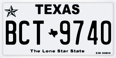 TX license plate BCT9740