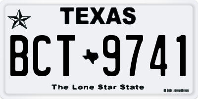 TX license plate BCT9741