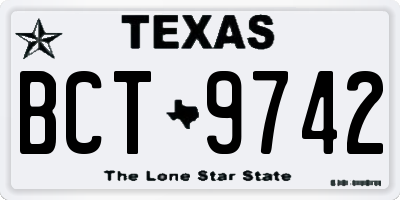TX license plate BCT9742