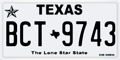 TX license plate BCT9743
