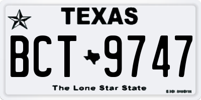 TX license plate BCT9747