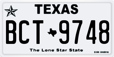 TX license plate BCT9748