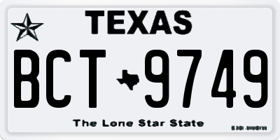 TX license plate BCT9749
