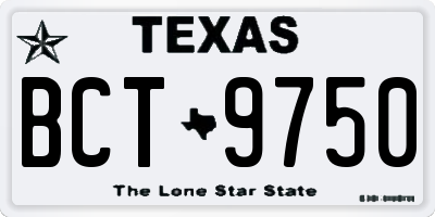 TX license plate BCT9750