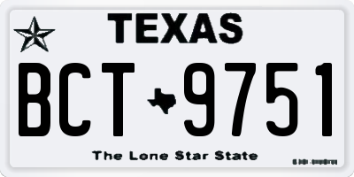 TX license plate BCT9751