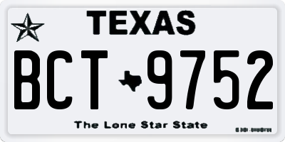 TX license plate BCT9752