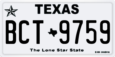 TX license plate BCT9759