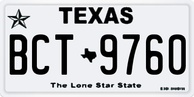 TX license plate BCT9760