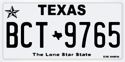 TX license plate BCT9765
