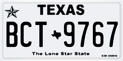 TX license plate BCT9767