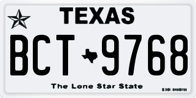 TX license plate BCT9768