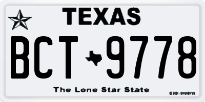 TX license plate BCT9778