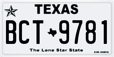 TX license plate BCT9781