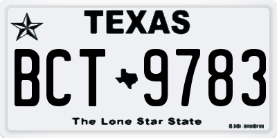 TX license plate BCT9783