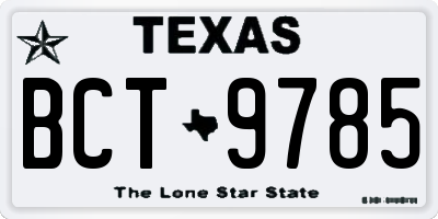 TX license plate BCT9785
