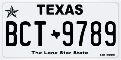 TX license plate BCT9789