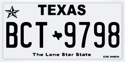 TX license plate BCT9798