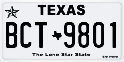 TX license plate BCT9801