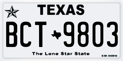 TX license plate BCT9803