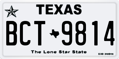 TX license plate BCT9814