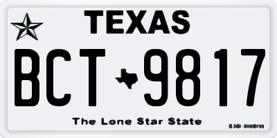 TX license plate BCT9817