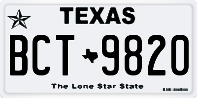 TX license plate BCT9820