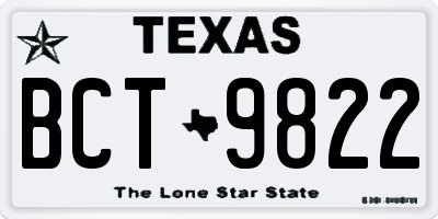 TX license plate BCT9822