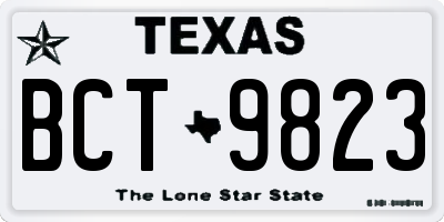 TX license plate BCT9823