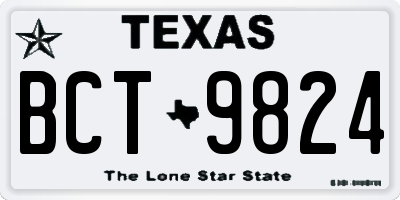TX license plate BCT9824
