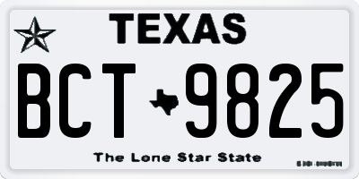 TX license plate BCT9825