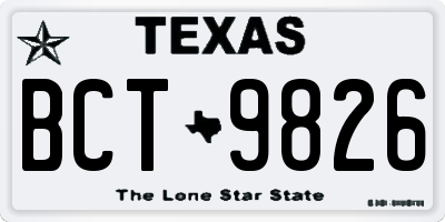 TX license plate BCT9826