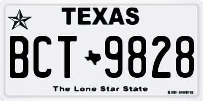 TX license plate BCT9828