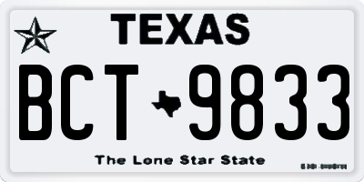 TX license plate BCT9833