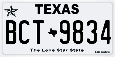 TX license plate BCT9834