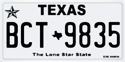 TX license plate BCT9835