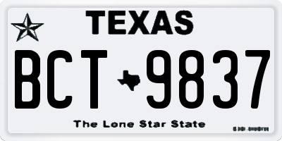 TX license plate BCT9837
