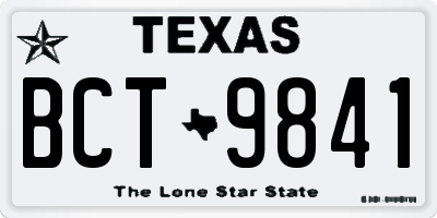 TX license plate BCT9841