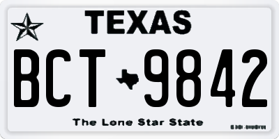 TX license plate BCT9842