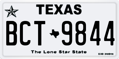 TX license plate BCT9844