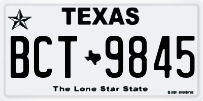 TX license plate BCT9845