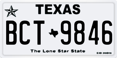 TX license plate BCT9846