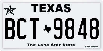 TX license plate BCT9848