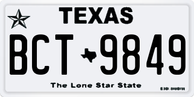 TX license plate BCT9849